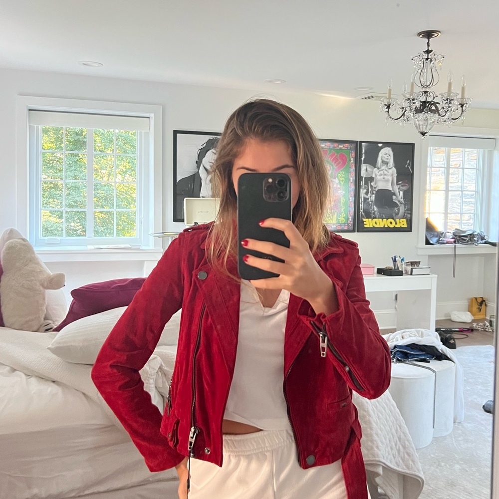 Red Suede Blank NYC jacket